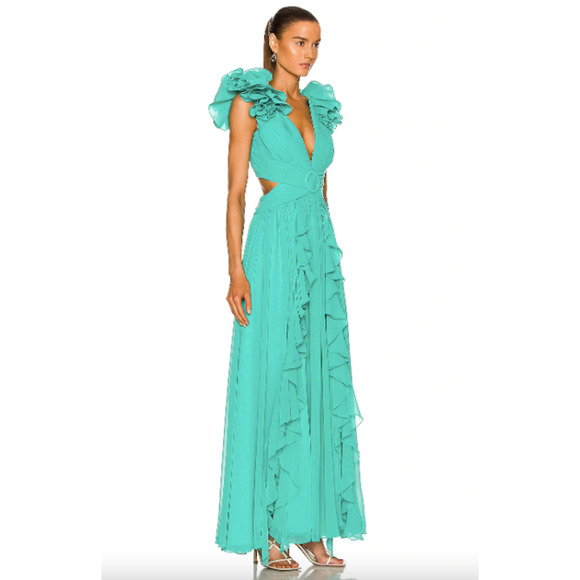 PatBo Cyan Flutter Sleeve Maxi Dress - Picture 2 of 16